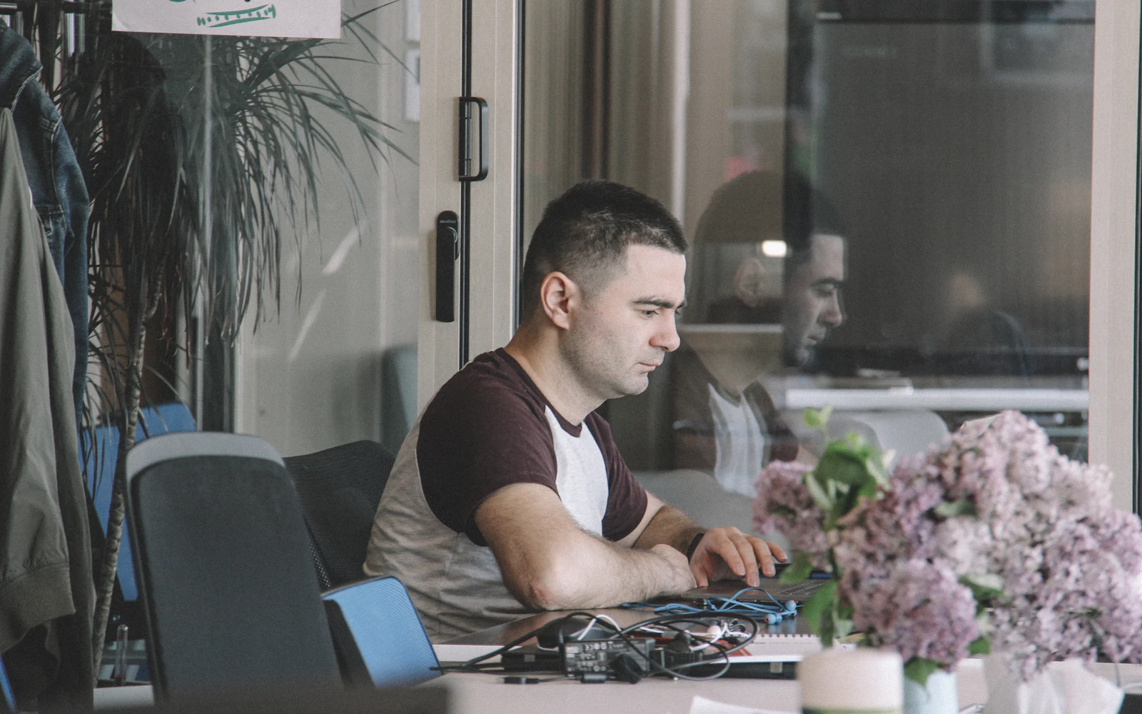 Developer working on a custom website development project