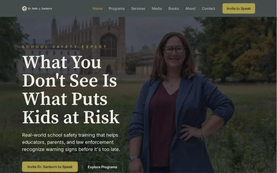 Dr. Beth J. Sanborn website designed by Design Fly 24