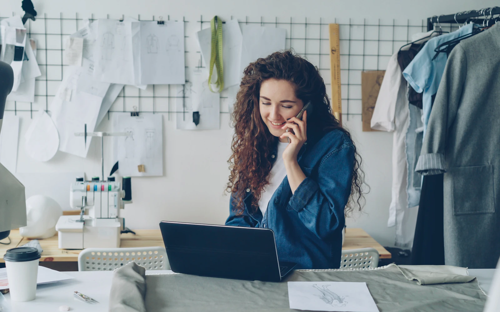 Small business owner editing a page in WordPress on a laptop