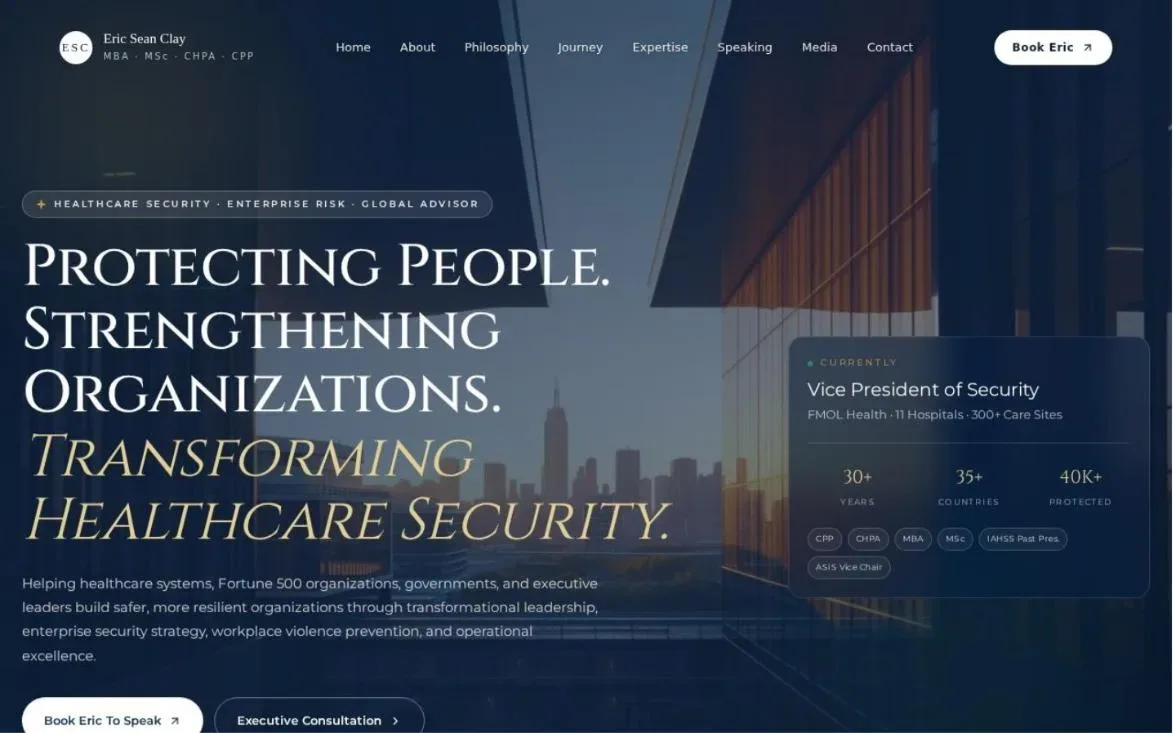 Eric Sean Clay website designed by Design Fly 24