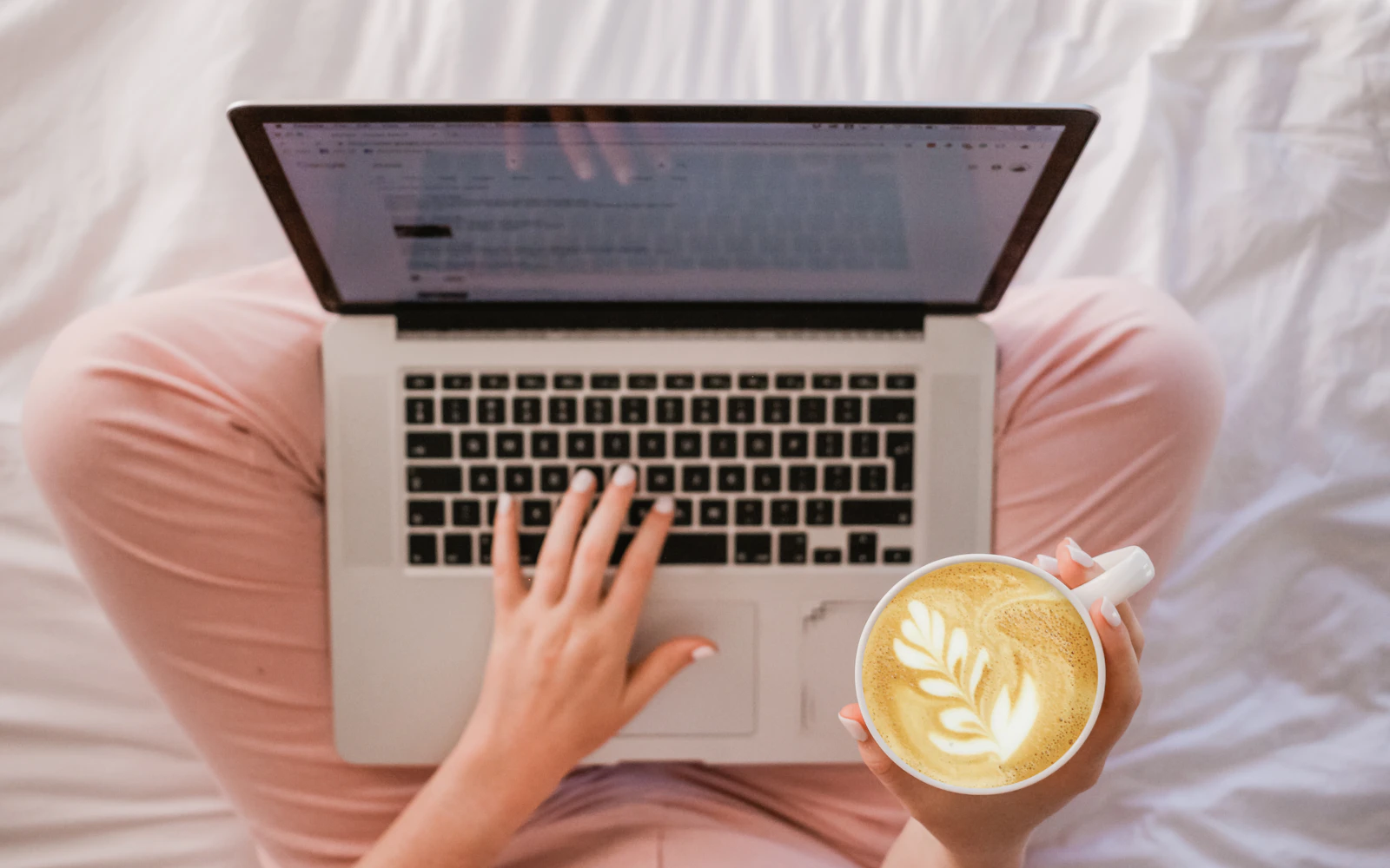 Small business owner setting up a new domain and website on a laptop