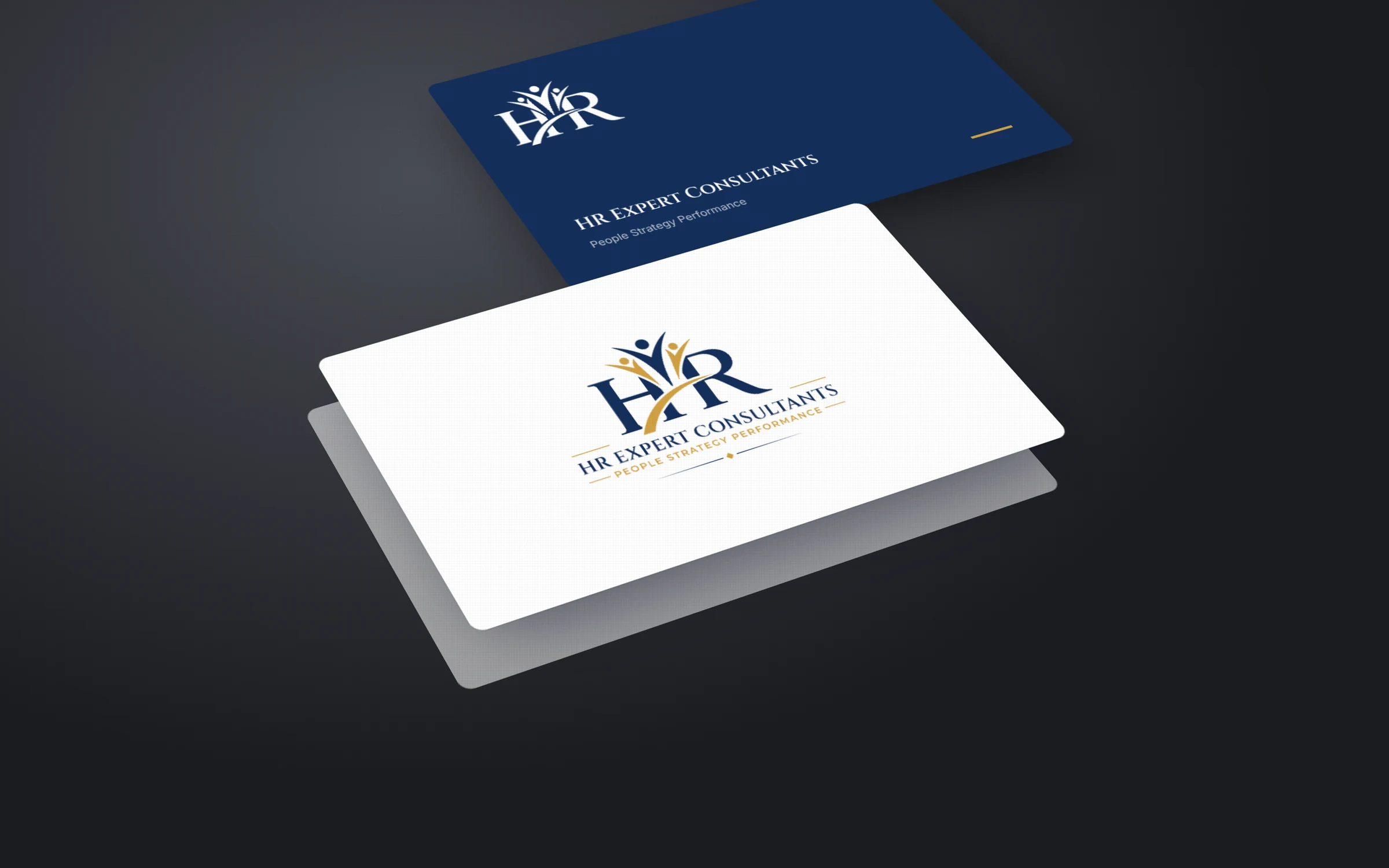 Business card design for HR Expert Consultants in front and back views