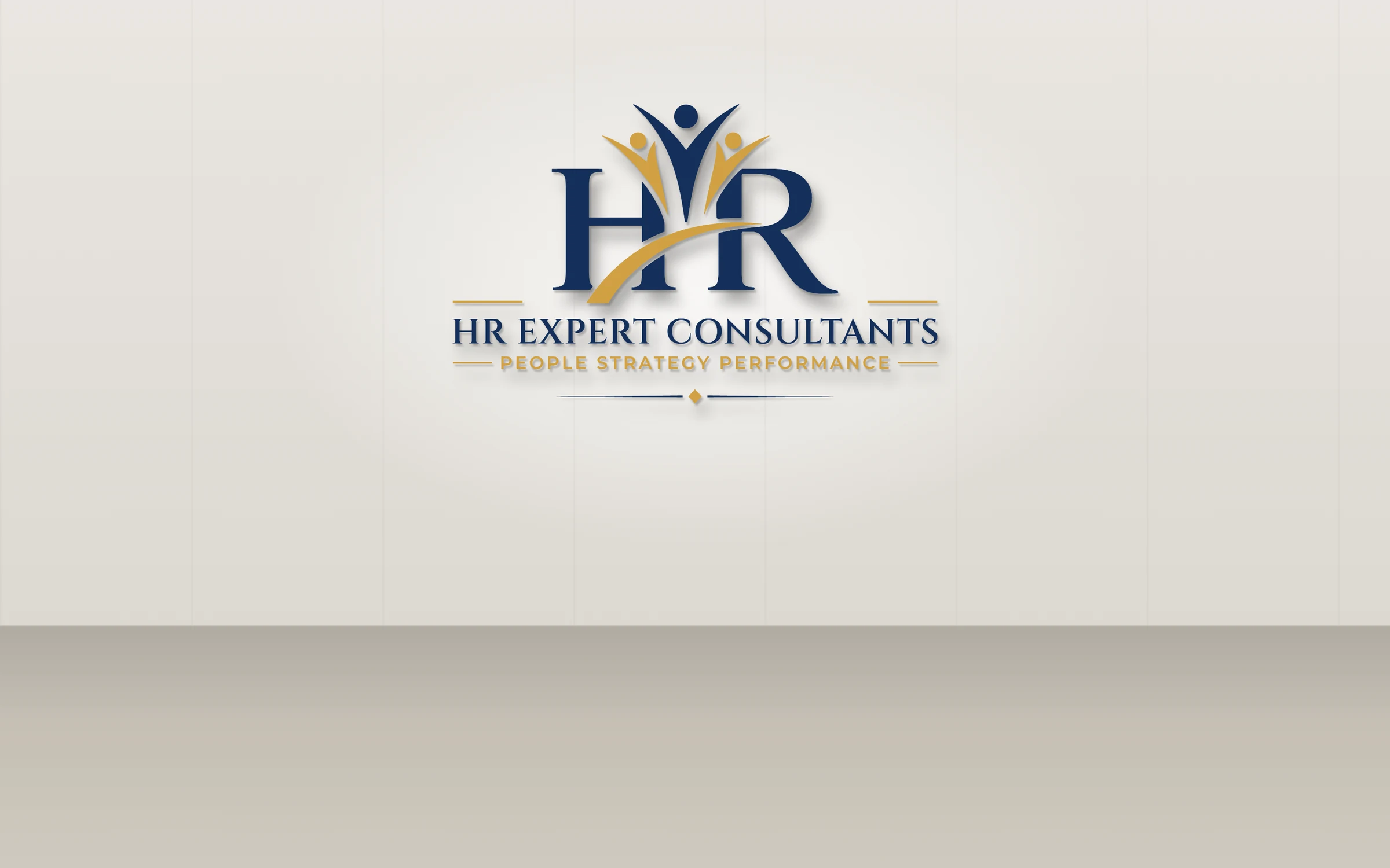 HR Expert Consultants logo shown as 3D office wall signage