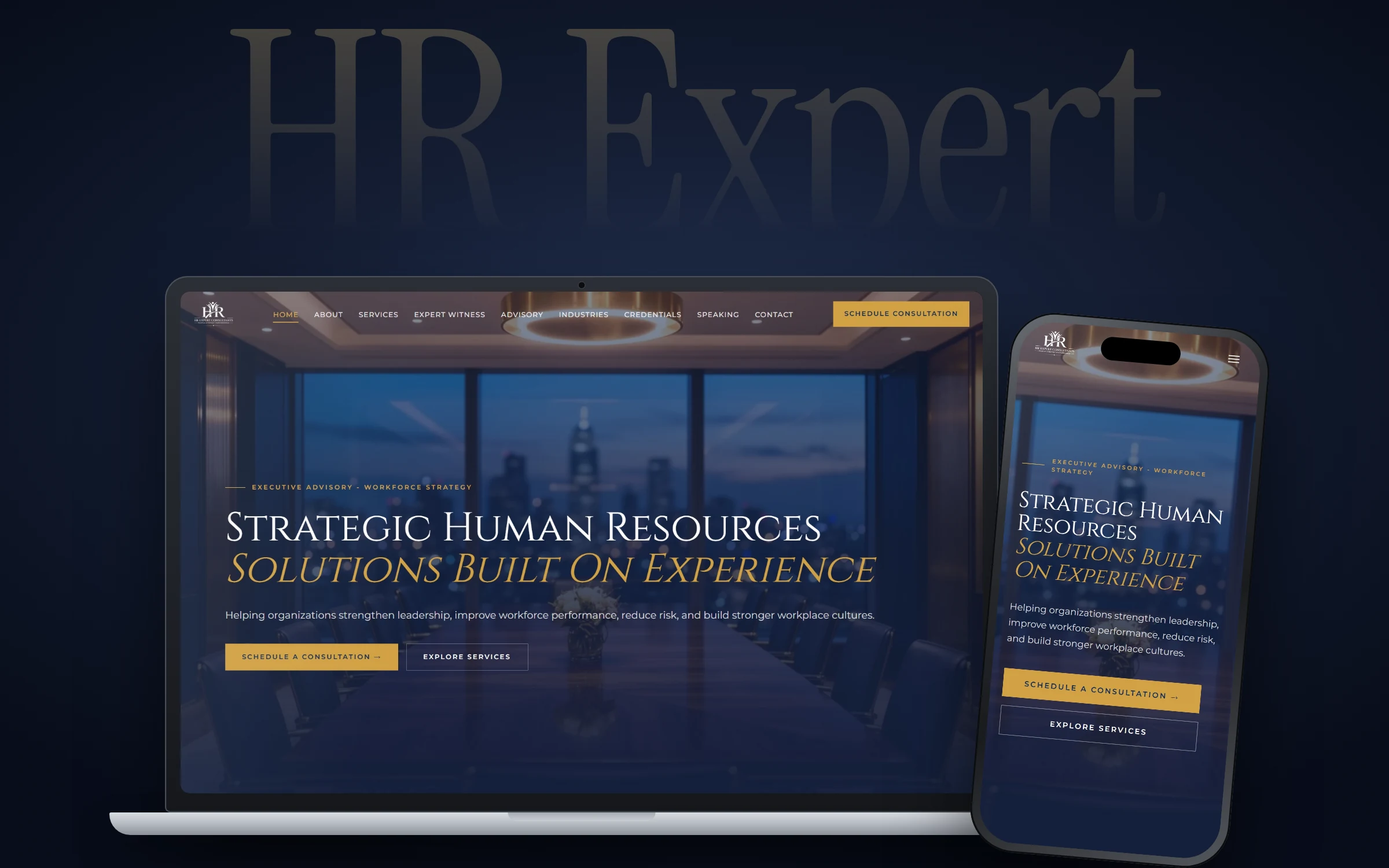HR Expert Consultants website design on desktop and mobile