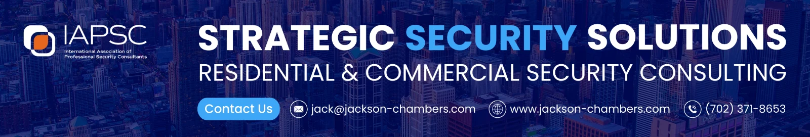 Jackson Chambers Security Consulting LinkedIn banner, LinkedIn profile optimization by Design Fly 24
