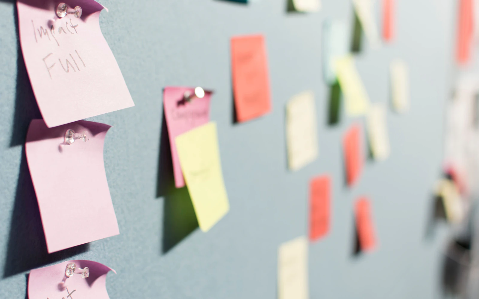 Sticky notes used to map search phrases to website pages