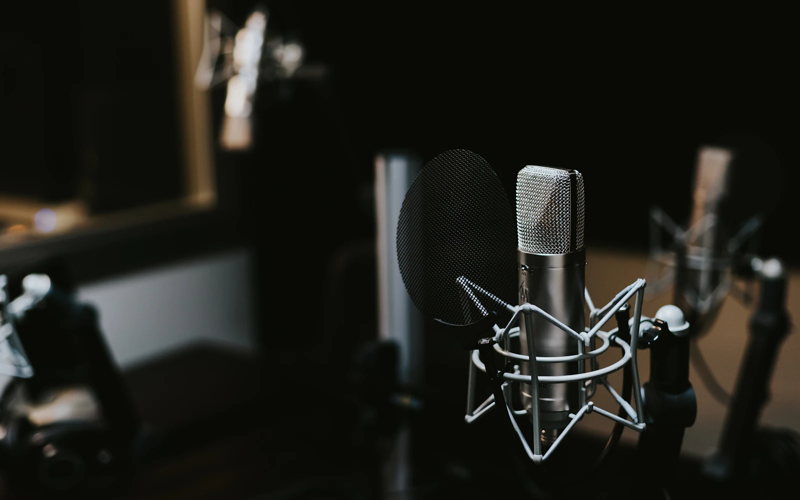 Expert being interviewed on a podcast in a studio