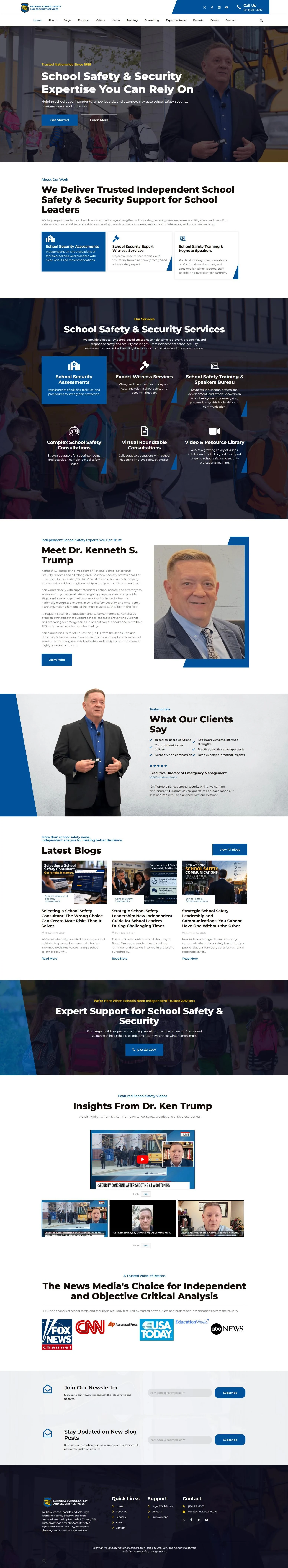 Full homepage of National School Safety and Security Services website