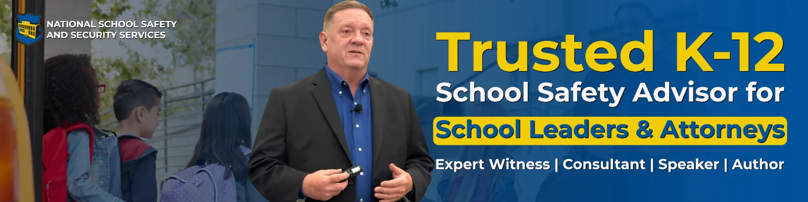 National School Safety and Security Services LinkedIn banner, LinkedIn profile optimization by Design Fly 24