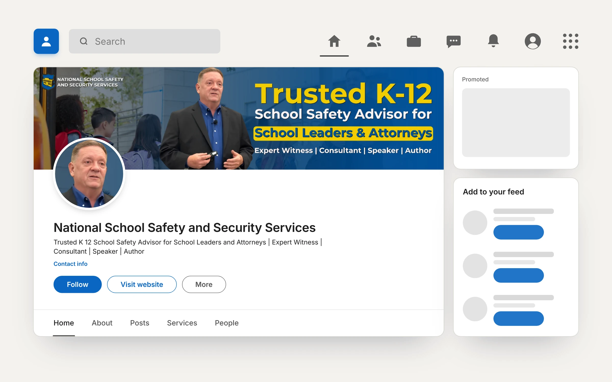 National School Safety and Security Services LinkedIn profile case study