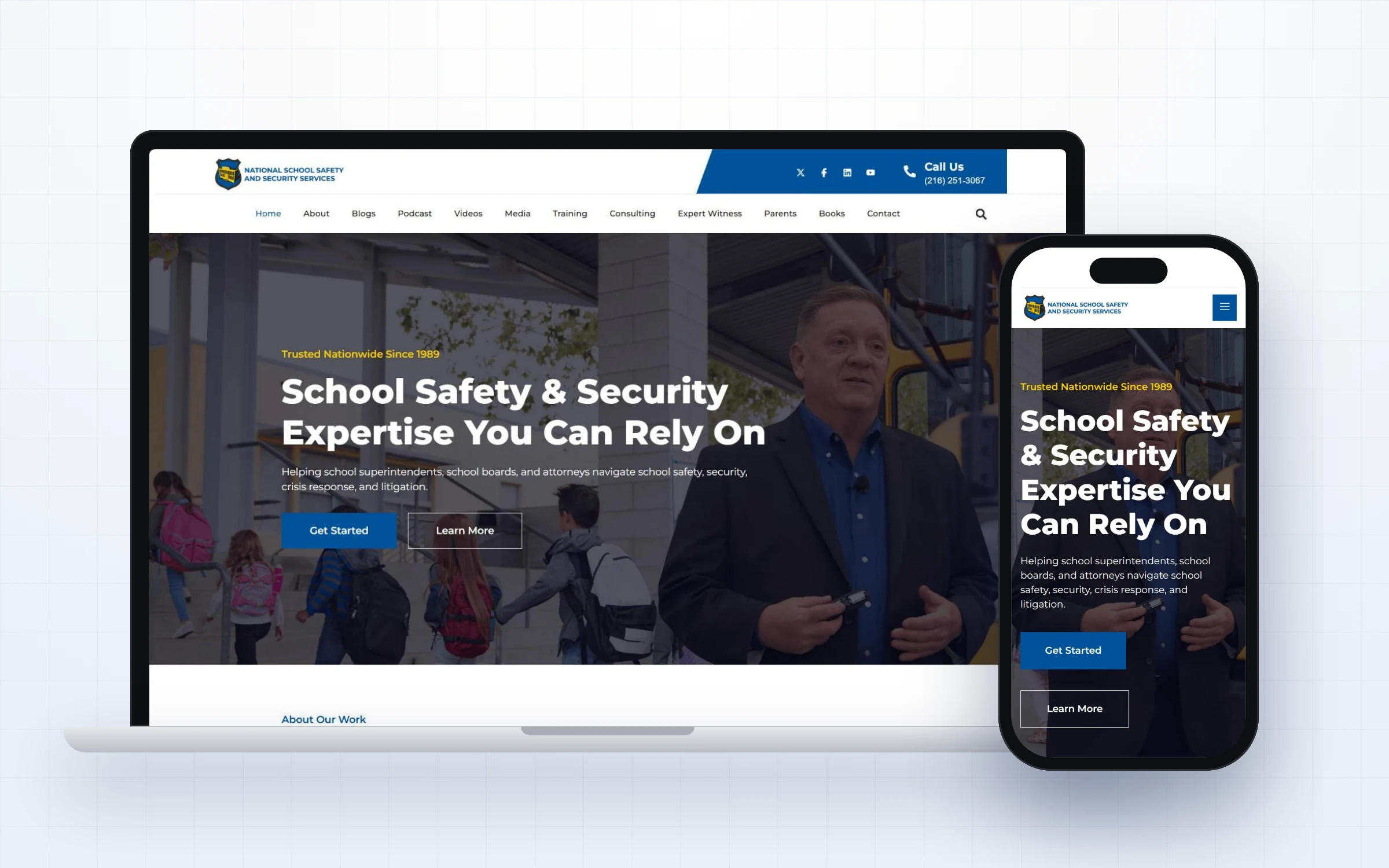 National School Safety and Security Services website design case study