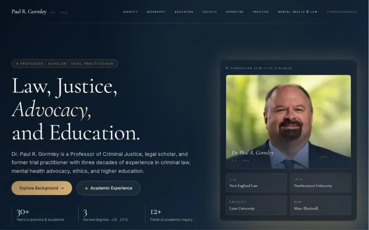 Dr. Paul R. Gormley website designed by Design Fly 24