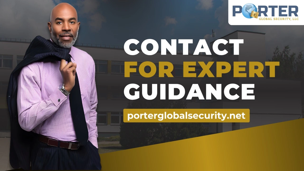 Contact for Expert Guidance LinkedIn featured design for Porter Global Security