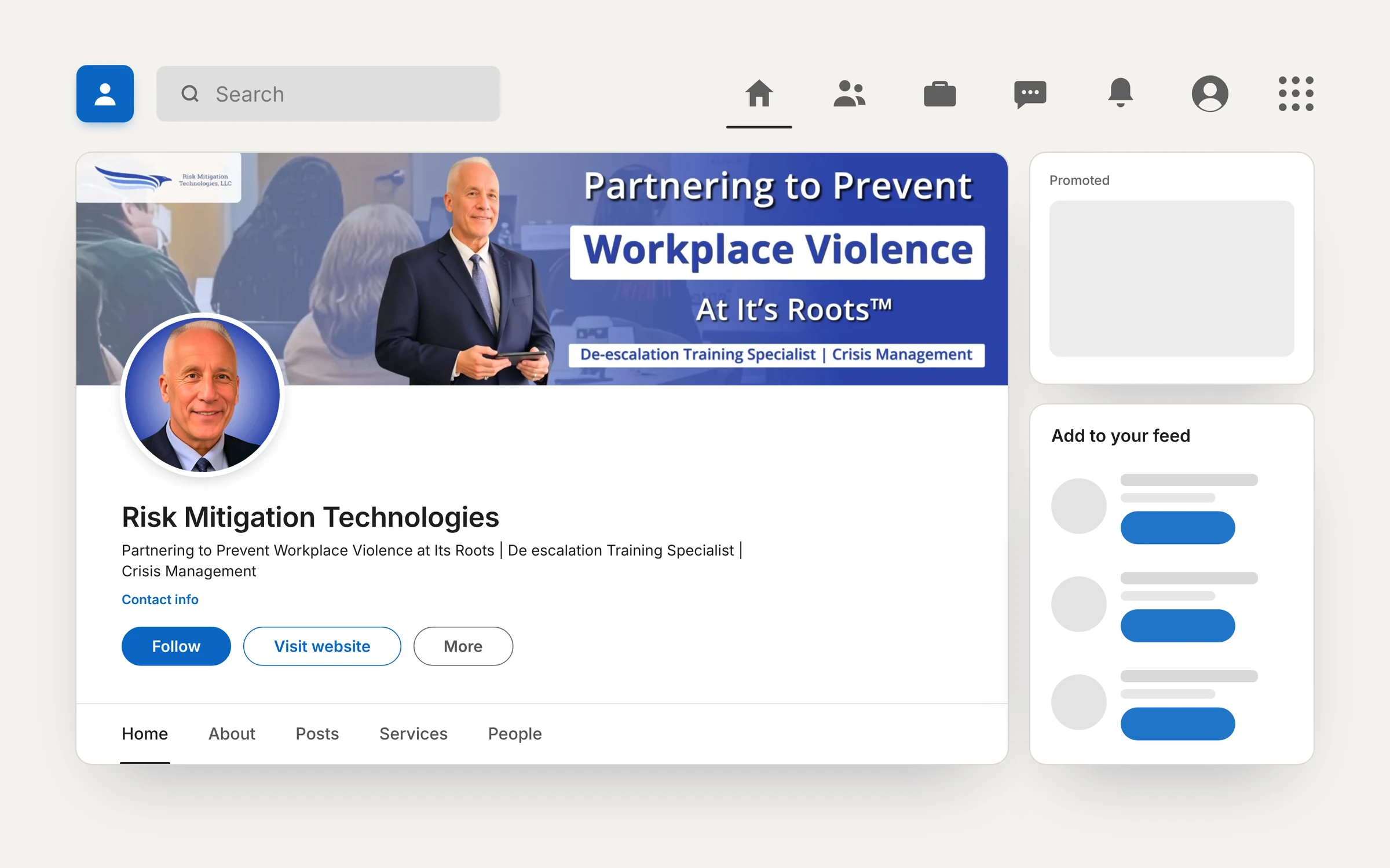 Risk Mitigation Technologies LinkedIn profile case study