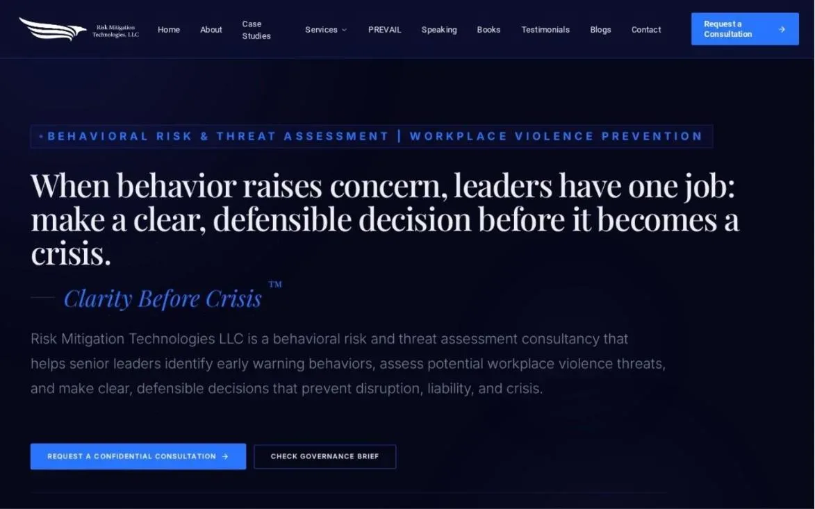 Risk Mitigation Technologies website designed by Design Fly 24
