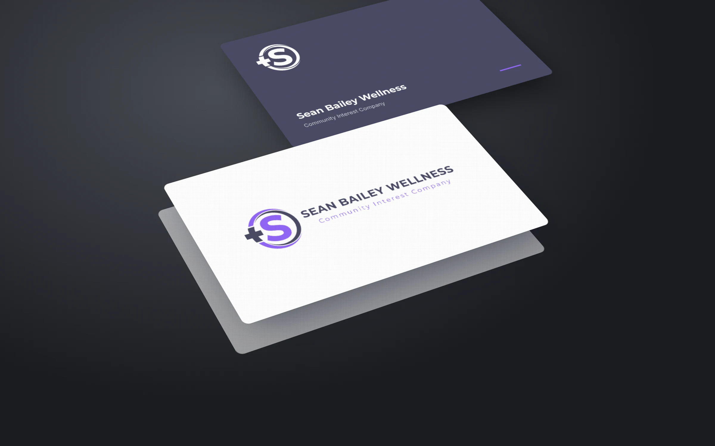 Business card design for Sean Bailey Wellness in front and back views
