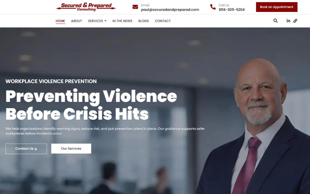 Secured and Prepared Consulting website design for Paul Manley