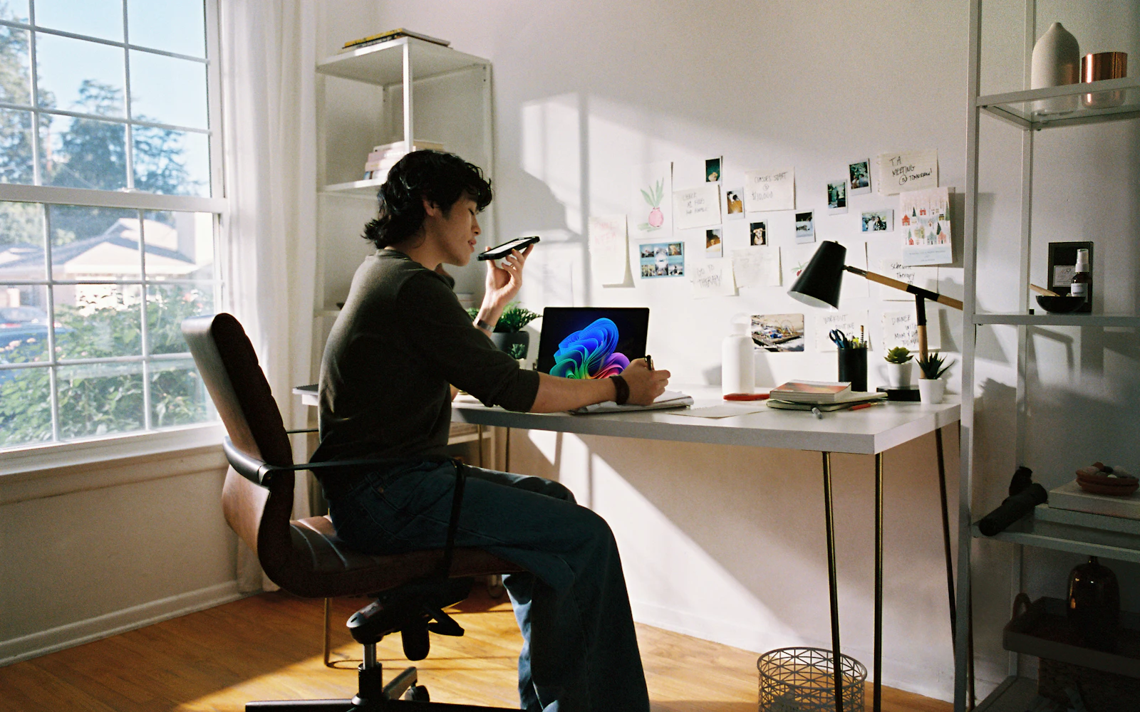Career coach running an online session on a laptop
