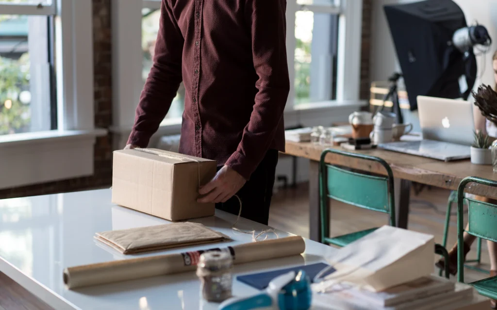 Store owner working on Shopify SEO for product pages