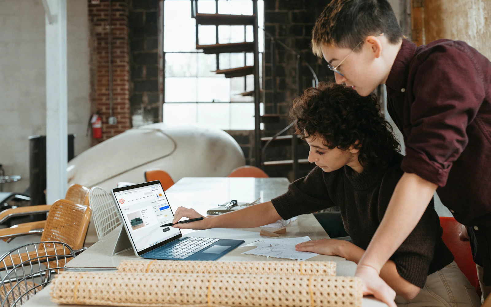 Small business team planning an online shop together