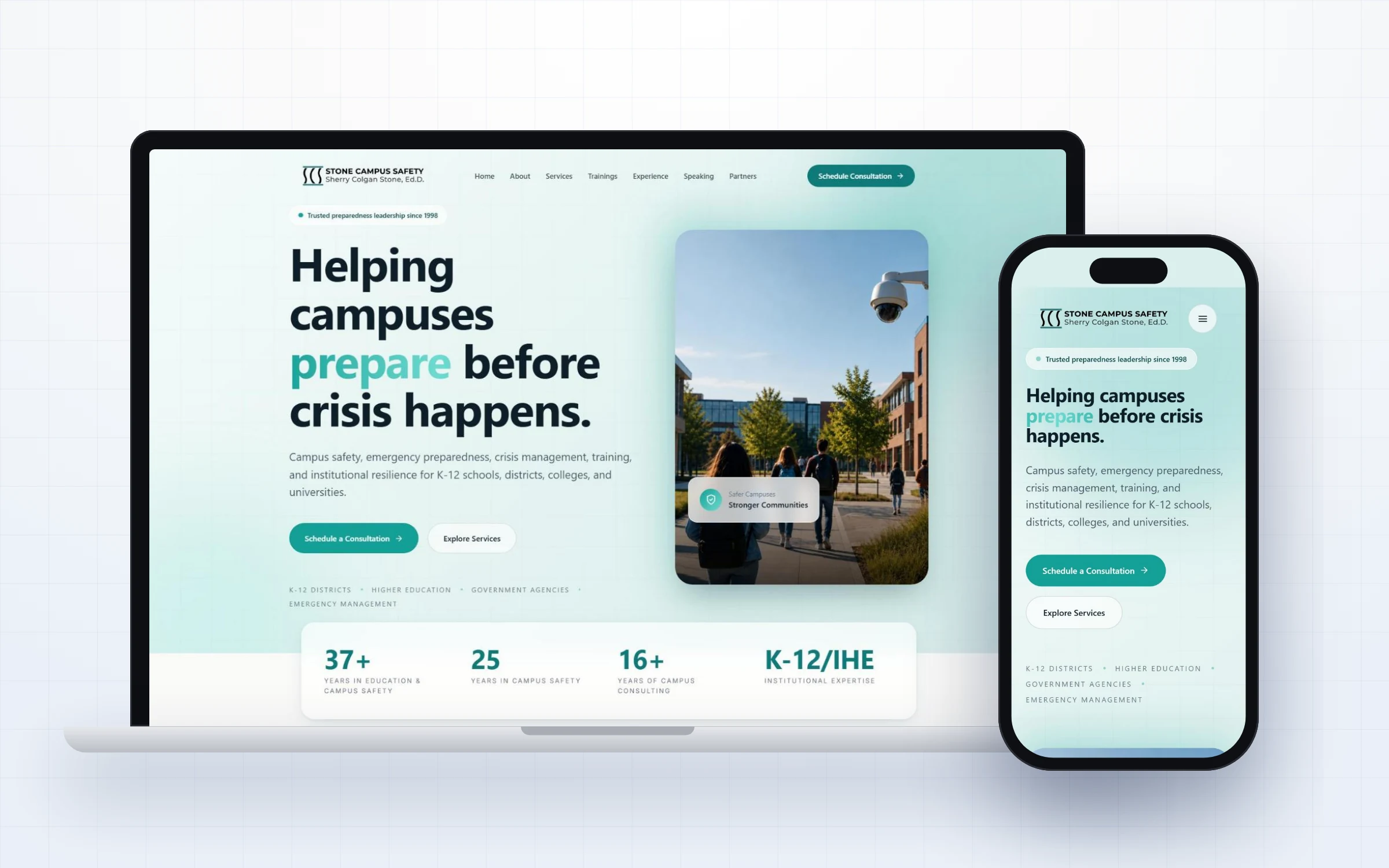 Stone Campus Safety website design case study
