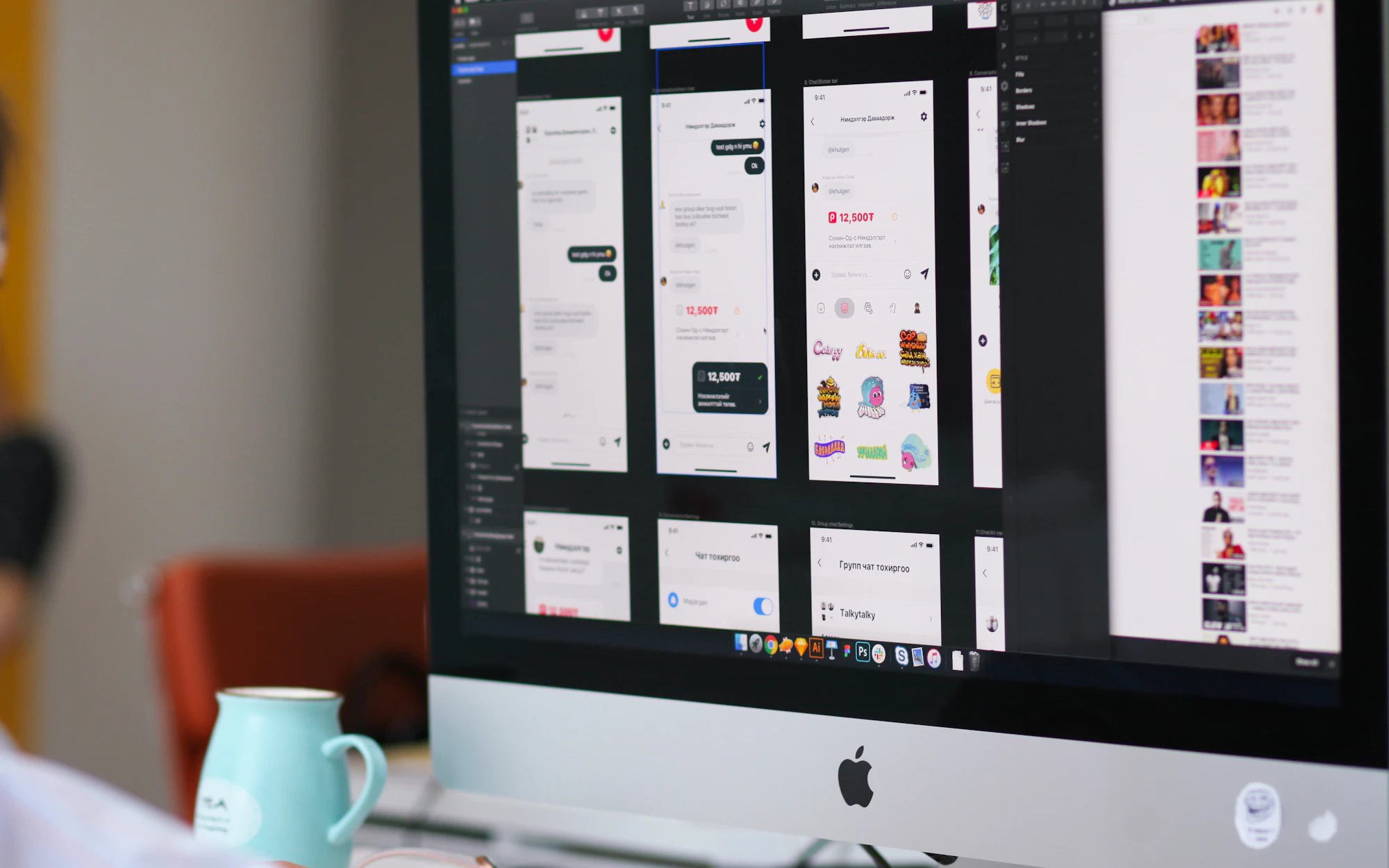 Website development services: developer building a custom website on a large monitor