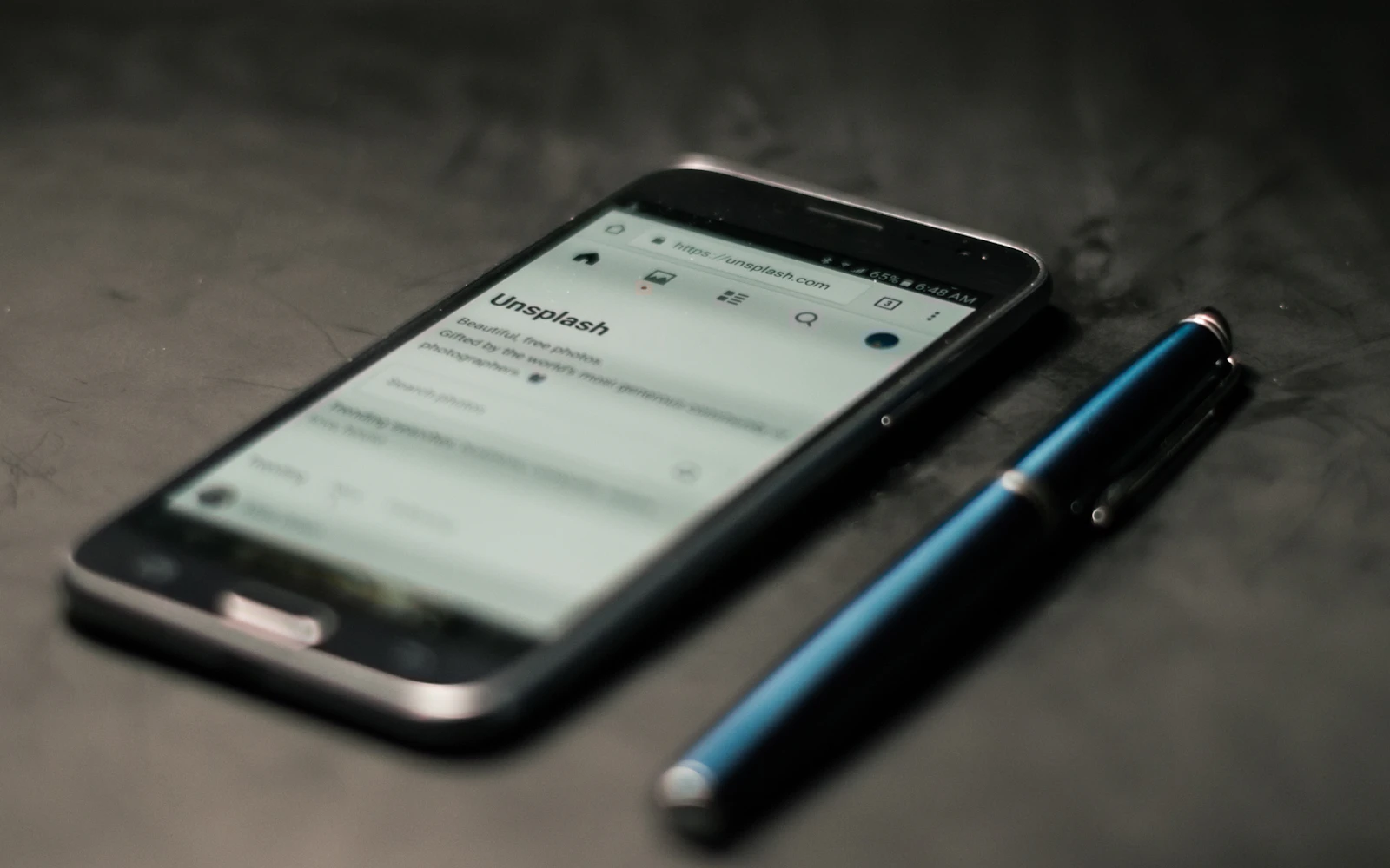 Smartphone on a desk used to test mobile page speed