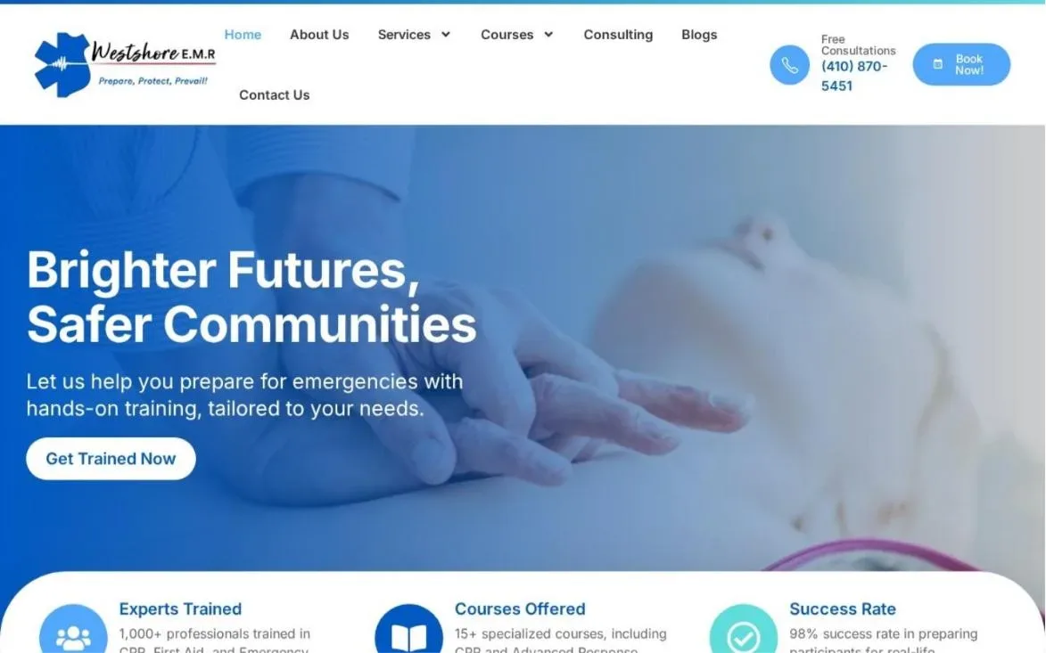 Westshore E.M.R. website designed by Design Fly 24