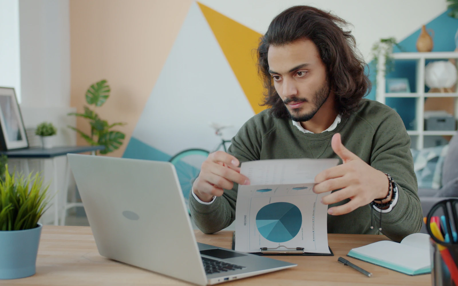 Small business owner checking search results and site analytics