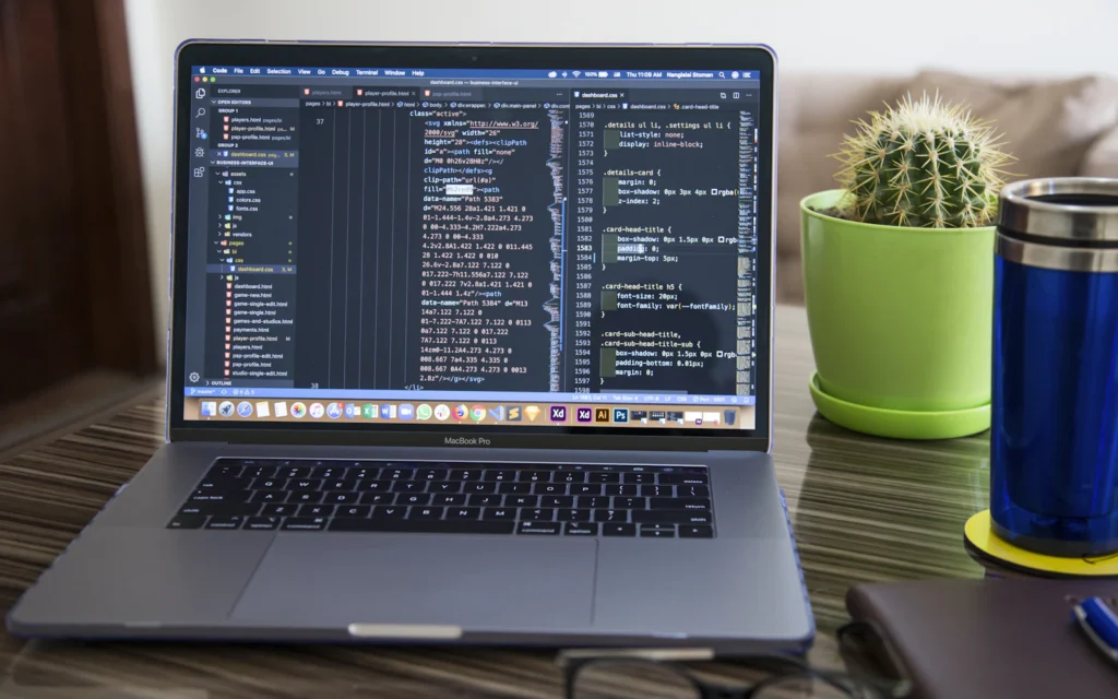 Developer working through a WordPress maintenance checklist on a laptop